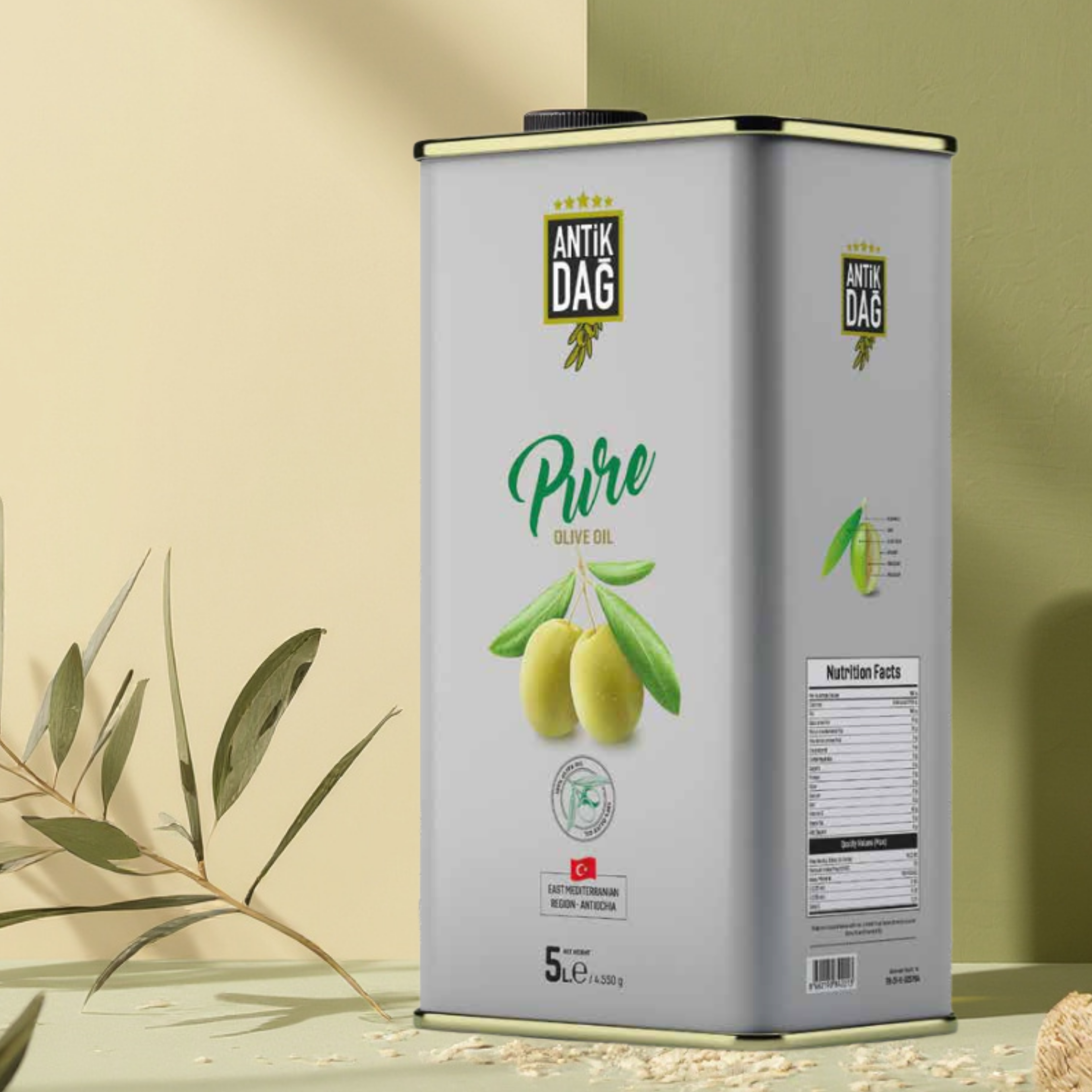 Antikdag Pure Olijfolie (5 Liter) – Ideaal voor Bakken & Braden in Blik