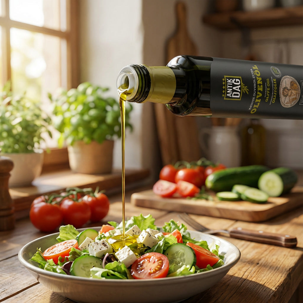 Antikdag Extra Vierge Olijfolie – 750 ml Donkere Glazen Fles