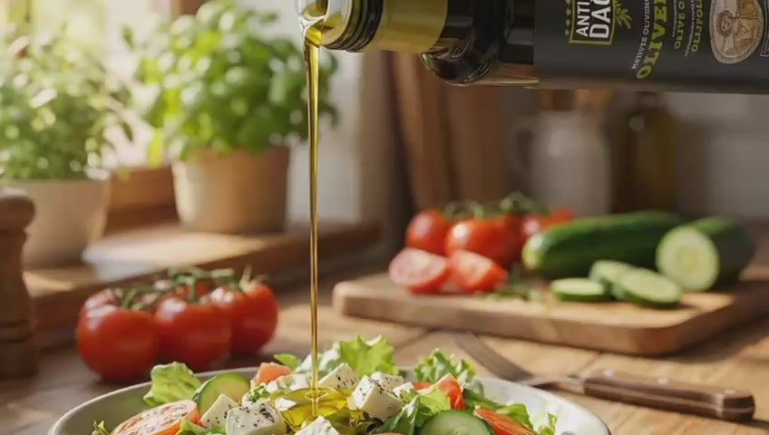 Antikdag Extra Vierge Olijfolie – 750 ml Donkere Glazen Fles