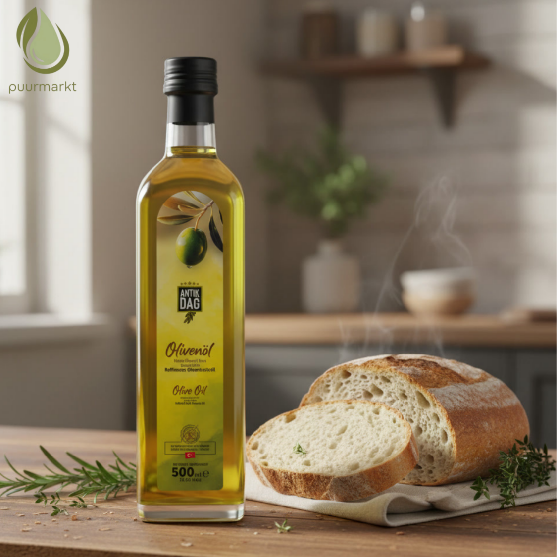 Antikdag Pure Olijfolie (750ml) – Milde Smaak voor Bakken & Braden